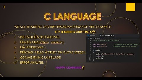 HELLO WORLD PROGRAM|C PROGRAM|EASY|C PROGRAMMING LANGUAGE|HEADER FILES|PRE-PROCESSOR DIRECTIVES