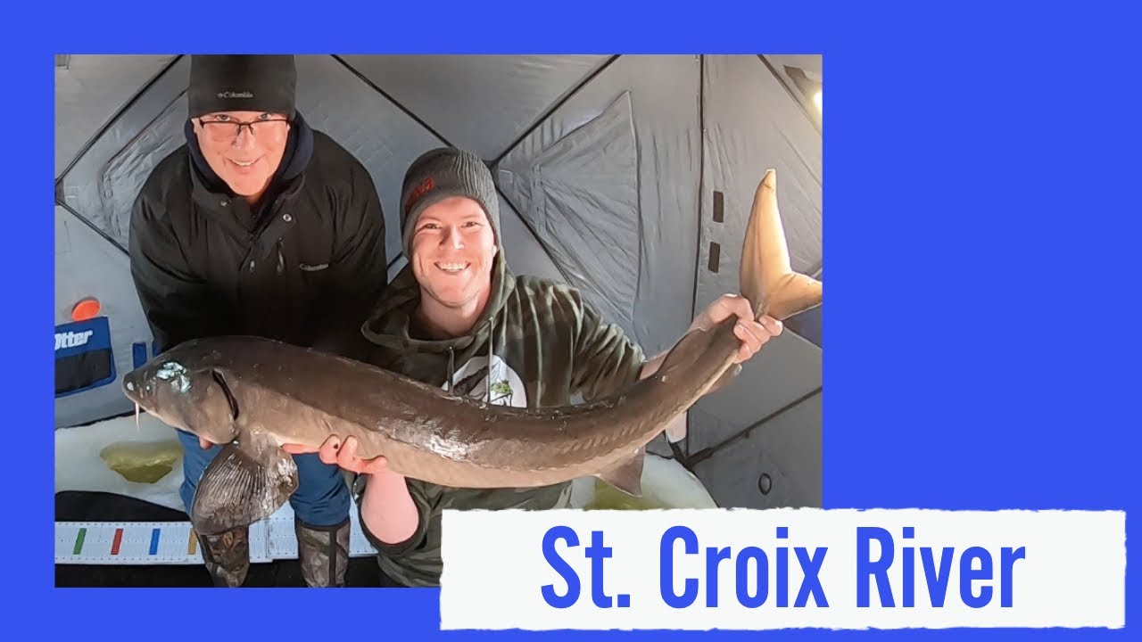 Ice fishing for Sturgeon (St. Croix River) 