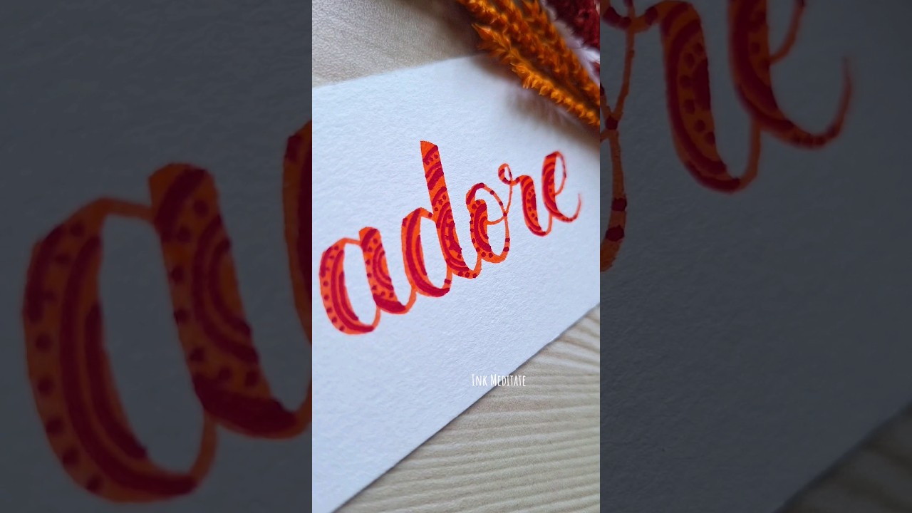 😍 Lettering 'adore' With Patterns 