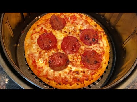 Air Fryer Frozen Pizza Recipe - How To Cook Frozen Pizza In The Air Fryer - SO EASY, CHEESY, CRISPY!