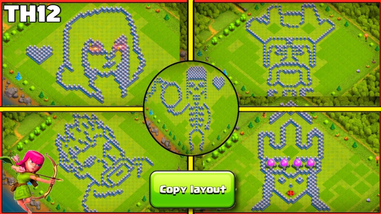 TOP 10|TH12 FUNNY BASE WITH LINKS|TH12 TROLL BASES|COC FUNNY BASE|TOWN HALL 12 FUNNY BASE|2021
