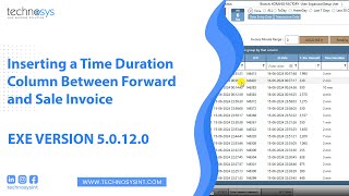 Inserting a Time Duration Column Between Forward and Sale Invoice | TechnosysInt