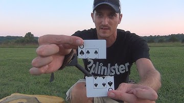 Splitting a playing card with an arrow (field tip)