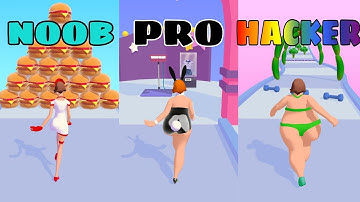 NOOB vs PRO vs HACKER | BODY RACE | MOBILE GAME FAT TO FIT (IOS, ANDROID)