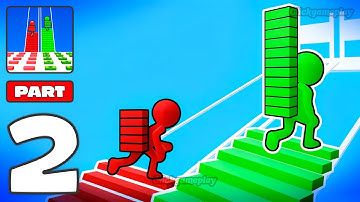 Bridge Race Gameplay Walkthrough Part 2 - Tutorial Racing Bridge Road (Android,iOS)