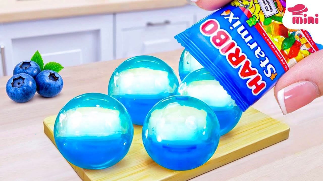 🌸 So Refreshing Mini Blue Butterfly Pea Jelly Recipe | Mini Bakery