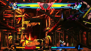 [UMVC3] Street figther cross over attack Combo