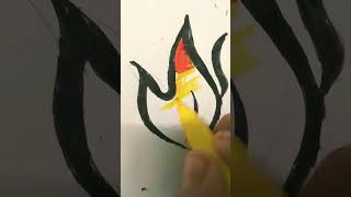 Painting tutorial || How To Color Fire #shorts #satisfying #creativeart #painting #ytshorts