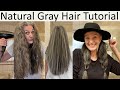 Natural Gray Hair Tutorial - Hairstyles & Tips  - Over 50 Thick Long Hair - Straight Iron Yes or No