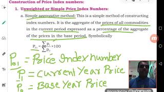 II puc  Index Numbers - 03 simple Aggregative method
