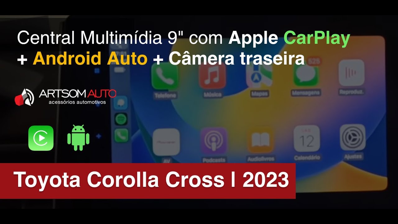 Toyota Corolla Cross | 2023 - Central 9" CarPlay e Android Auto - ArtsomAuto