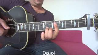 Video thumbnail of "Run to you - Whitney Houston intro guitar part 1 tutorial"