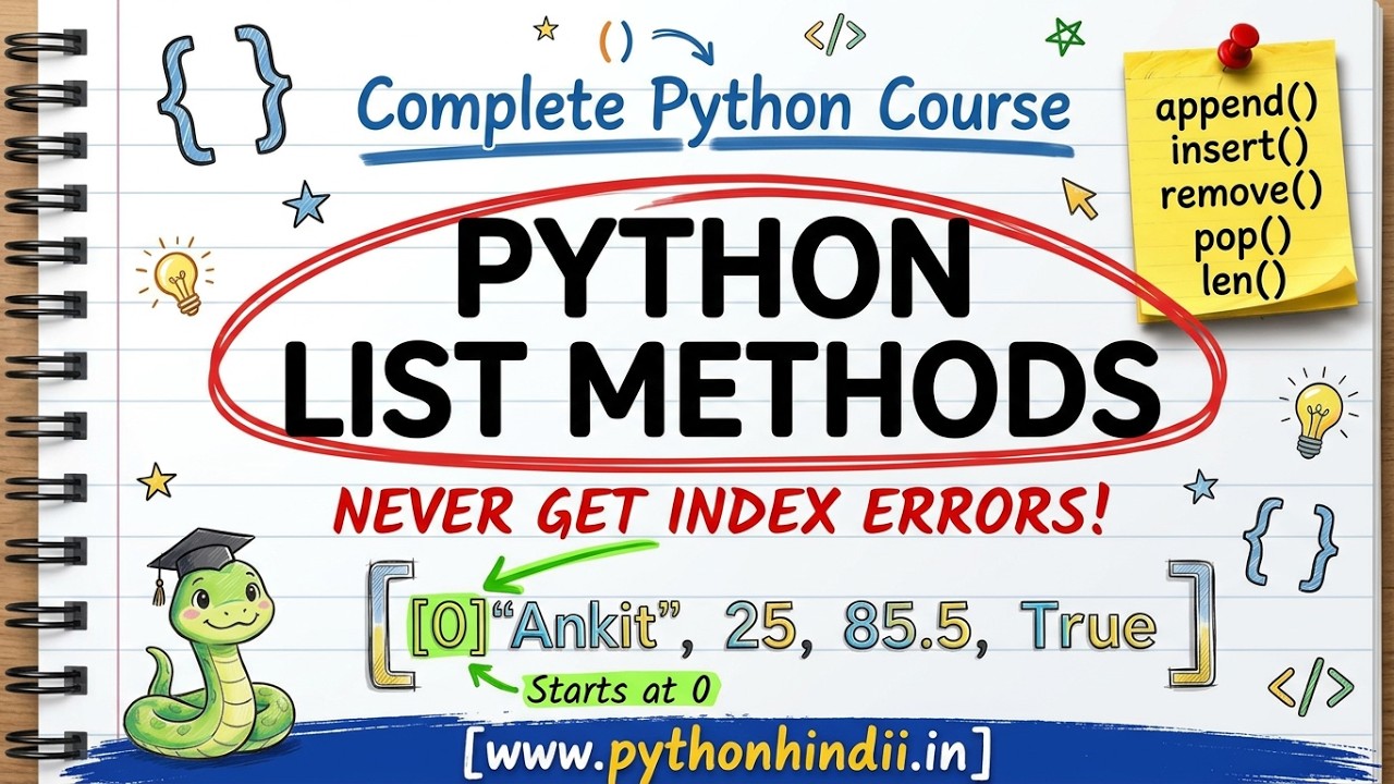 Python Lists Complete Guide in Hindi - Append, Insert and Pop