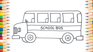 How to draw a School Bus || School Bus Drawing For Kids Step by Step ||  #kids #drawing  #schoolbus