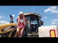 Incredible Modern Farming Pretty Girl Tractor Driver Combine Harvester Machine Chainsaw Tree Cutting