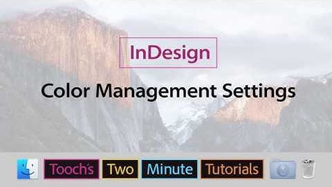 InDesign - Color Management Settings