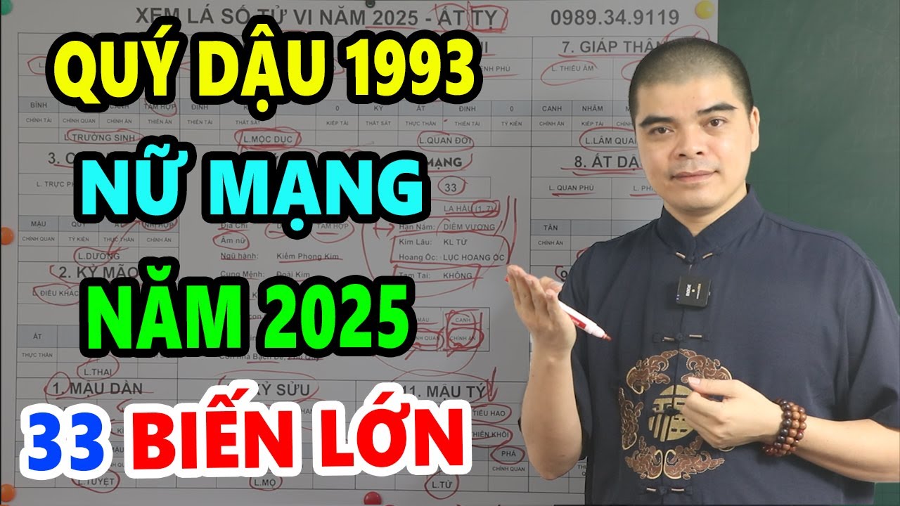 Tử Vi Tuổi Quý Dậu 1993 nữ mạng Năm 2025, Thần Tài Chỉ Điểm, Làm Đâu Thắng Đó, Tiền Tiêu Thả Gaa