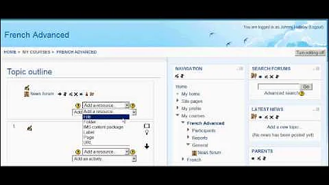 How teachers upload files in Moodle 2