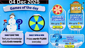 Amazon Daily Quiz Answer Today | Amazon Daily Quiz Time | Amazon Daily Spin & Win | Games of the day