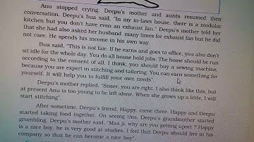 Class 4th. Evs. Part 3.reading. daughter brings joy.