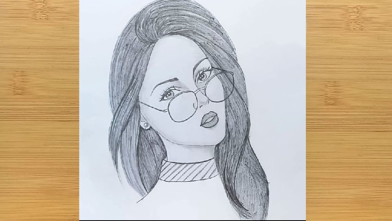 How To Draw A Girl With Glasses Face Drawing