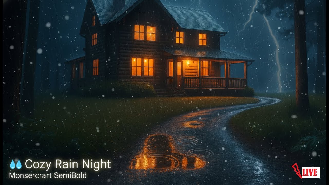 Cozy Cabin Rain at Night – Relaxing Thunderstorm Sounds for Deep Sleep ...