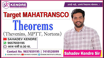 MAHATRANSCO I Theorems (Thevenins, MPTT, Nortons) By: SAHADEV KENDRE SIR