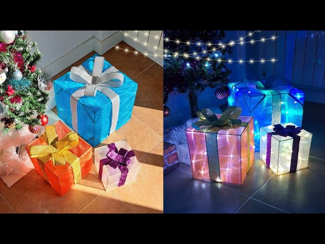 DIY REGALOS DECORATIVOS CON LUCES PARA NAVIDAD 🎁 🎄, HAZLO TÚ MISMA