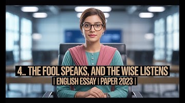 4. THE FOOL SPEAKS, AND THE WISE LISTENS | ENGLISH ESSAY | PAPER 2023 | CSS EXAM | CSS PMS TIMES