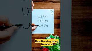 Best Drawing using Numbers / Number Drawing ideas #shorts #viral #youtubeshorts #ytshorts