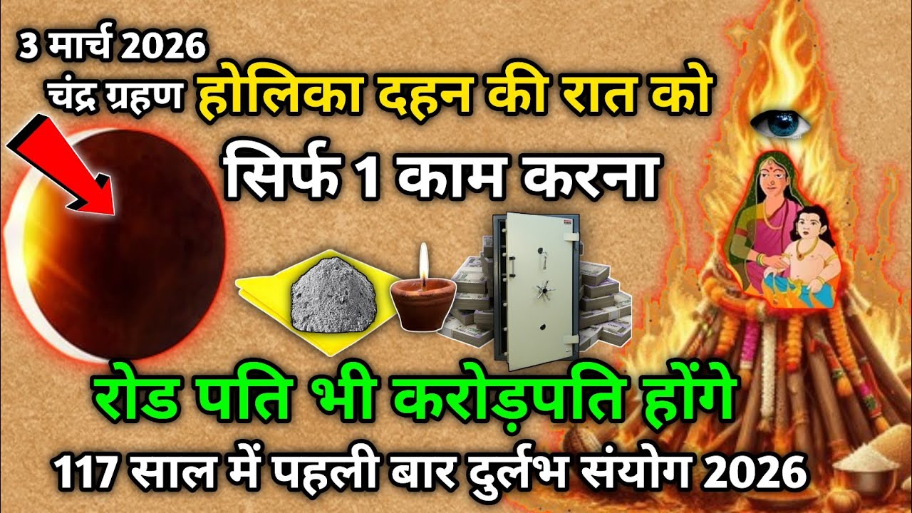 “होली 2026 😱 चंद्र ग्रहण का दुर्लभ संयोग 💰इस रात किया ये काम तो धन के रास्ते खुल सकते हैं”#mahadev 