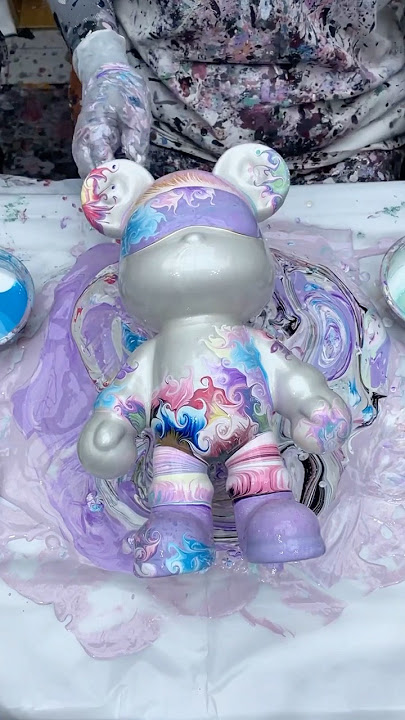 colorful clouds - size 13' bear #olebrandselect #fluidbear #birthdaygift #gift #piggybank #arttiktok