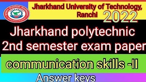 Jharkhand polytechnic 2nd semester exam paper 2022। Diploma 2nd semester exam paper answer। jut