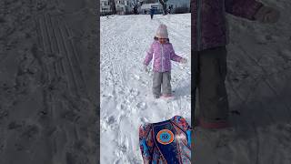 A little girl got crushed while sledding | Snow Sledding | Snow Slide | Sledding | Triple Sisters