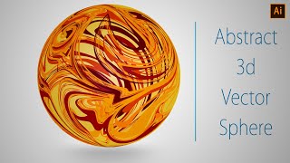 abstract 3d vector sphere with liquify effect  | adobe illustrator tutorial