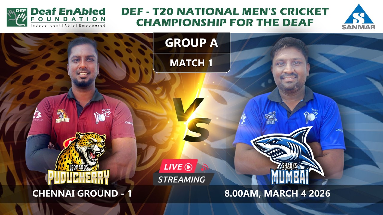LEOPARDS PUDUCHERRY  VS  SHARKS MUMBAI || DEF-T20 NATIONAL MEN'S CRICKET CHAMPIONSHIP FOR DEAF 2026