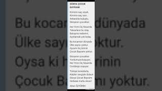 23 Ni̇sanda Vi̇deo Çekmeyi̇ Cocuklara Biraktim, Oğlum Yi̇ği̇t Dünyanin Çocuklari Şi̇i̇ri̇ni̇ Okuyor