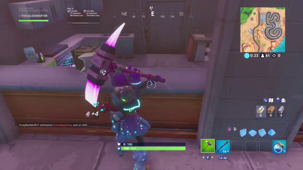 A fortbyte found next to a racetrack Fortnite Battle Royale