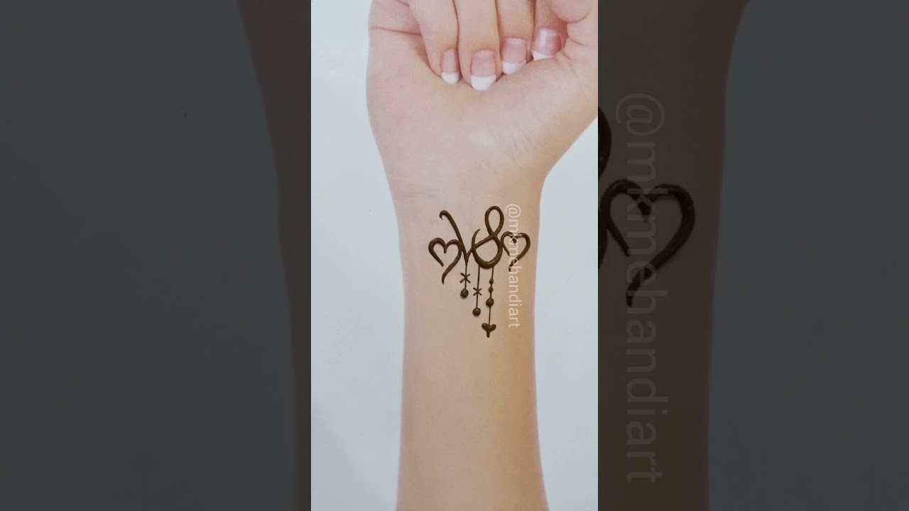 V & S letter couple henna mehndi tattoo by mk mehandi art 