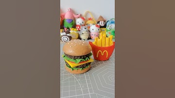 DIY How To Make Miniature Realistic Burger and French Fries with polymer clay #miniature#polymer cla
