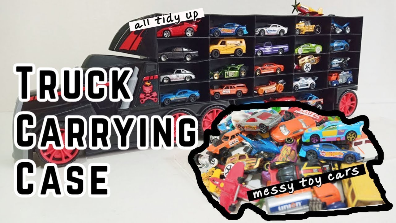 TRUCK CARRYING CASE FOR 40+ HOT WHEELS CARS Cars/toys for kids YouTube