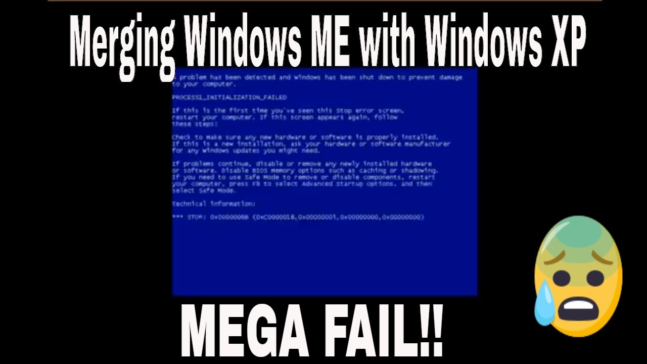 Merging Windows ME with Windows XP -- EPIC FAIL!!! - YouTube