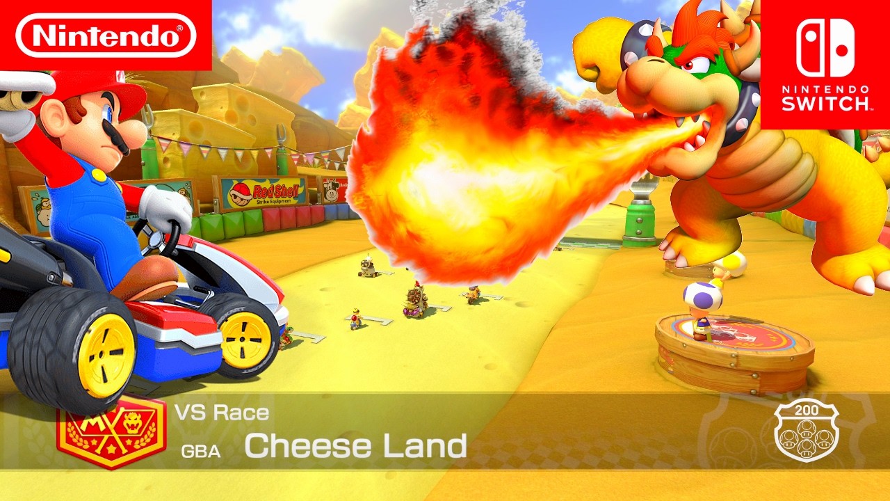 Bad day for Bowser on Cheese Land | Mario Kart 8 Deluxe | Nintendo switch