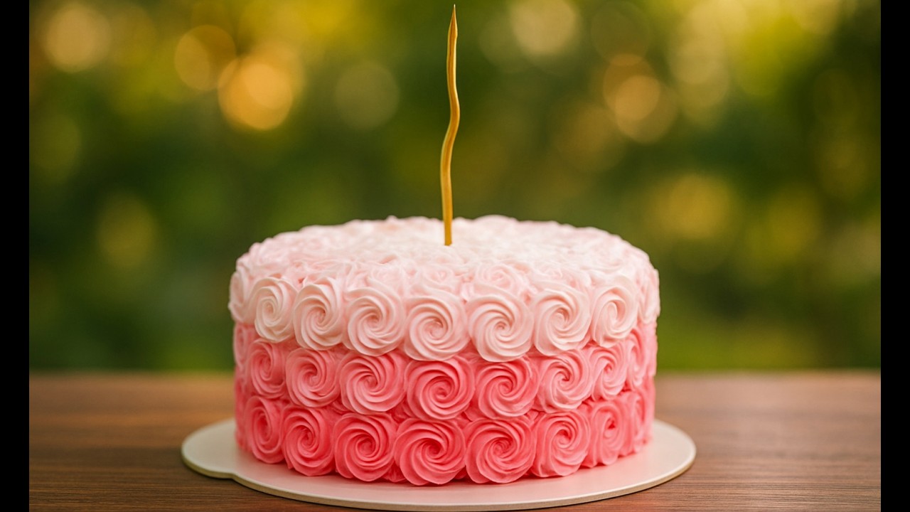 Beautiful Pink Rose Cake Decorating | Satisfying Buttercream Swirl Cake Design