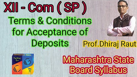 XII - SP, Terms and Conditions for Acceptance of Deposits