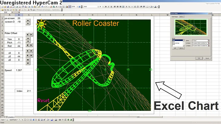 A 3D Animated Roller Coaster Model in Excel