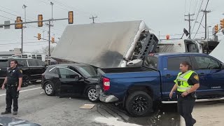 7 hospitalized after multi-vehicle collision involving fire truck in west San Antonio, police say