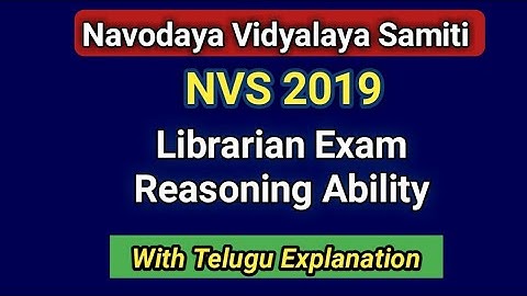 Reasoning Ability:NVS 2019 Librarian Exam l NVS Previous Paper
