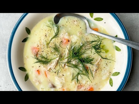 Greek Lemon Chicken Rice Soup! (Avgolemono)