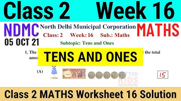 NDMC Class 2 Maths Week 16 Worksheet 16 (5/10/21) || worksheet 16 class 2nd maths worksheet Solution